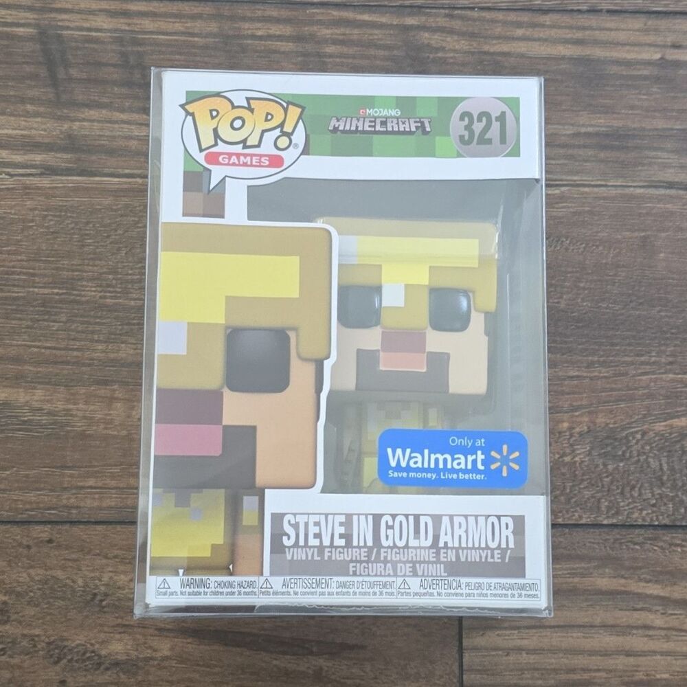 Funko Pop! Games: Minecraft - Steve in Gold Armor Walmart (Exclusive) #321